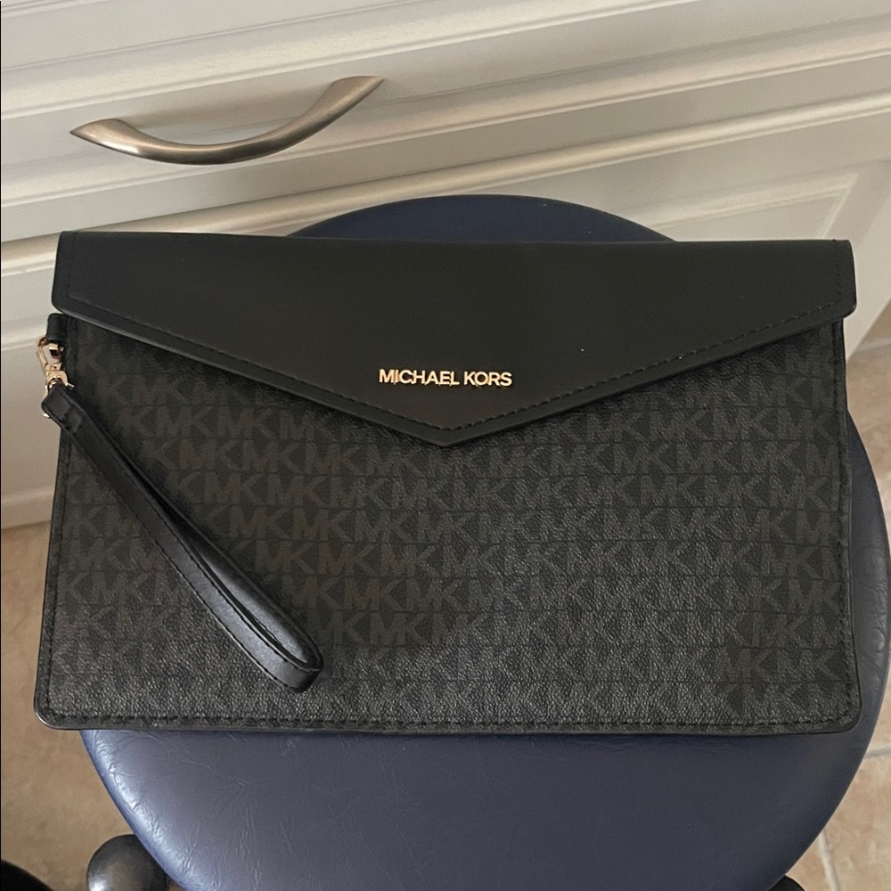 Michael Kors Black Monogram Wristlet